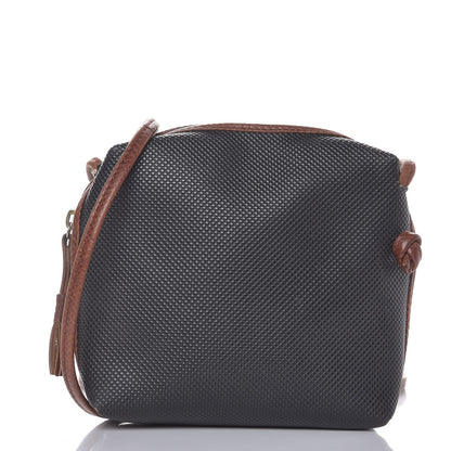 Bottega Veneta Rubberized Canvas Crossbody Black Brown 1 of 11