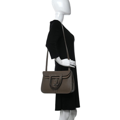 Hermes Taurillon Clemence Halzan 31 GM Etoupe 2 of 11