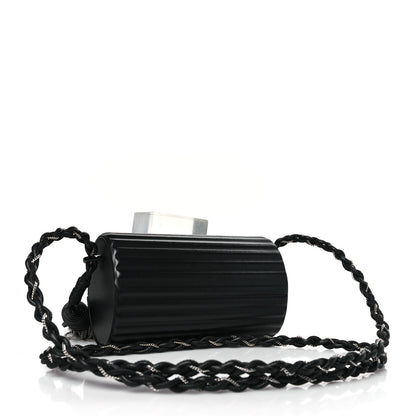 Saint Laurent Ribbed Plexiglass Lambskin Fringe Monogram Opium Box Bag Black 3 of 8