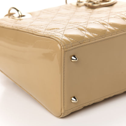 Christian Dior Patent Cannage Medium Lady Dior Beige 6 of 10