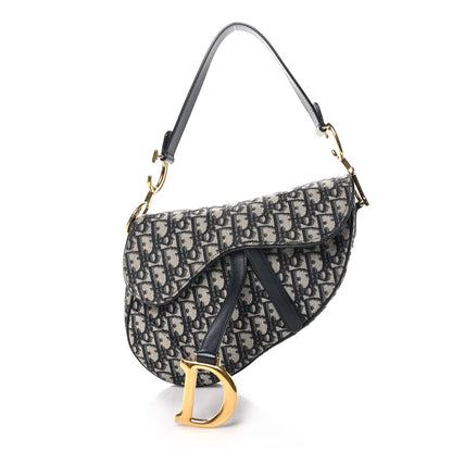 Christian Dior Oblique Saddle Bag Blue 1 of 11