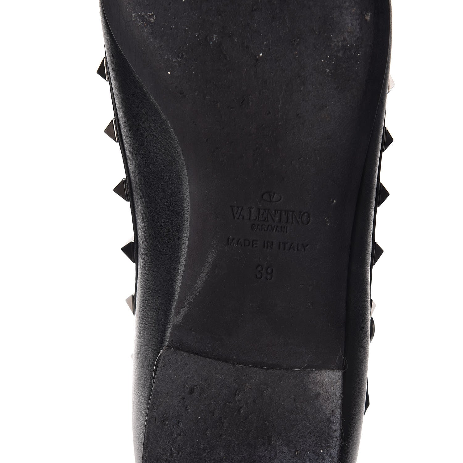 Valentino Garavani Nappa Rockstud Cage Ballerina Flats 39 Black 9 of 13