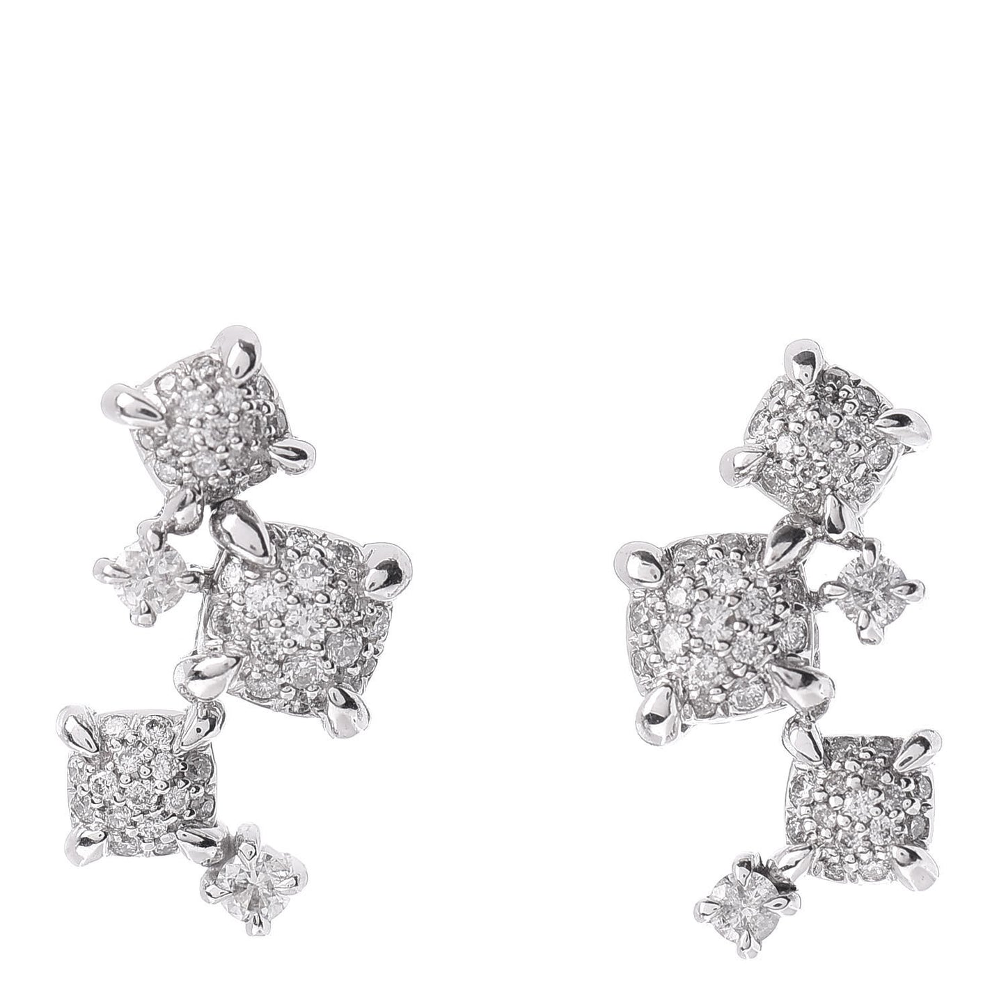 18K White Gold Diamond Precious Chatelaine Climber Earrings