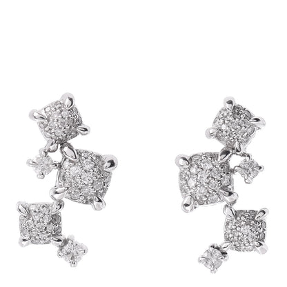 David Yurman 18K White Gold Diamond Precious Chatelaine Climber Earrings 1 of 3