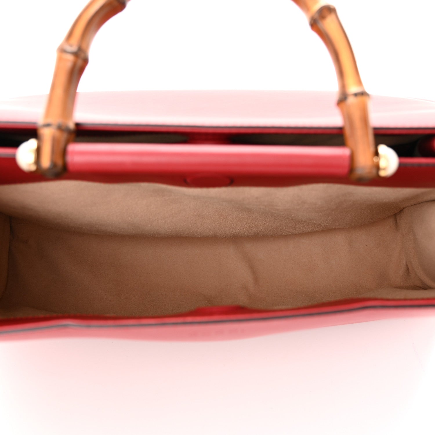 Gucci Nappa Bamboo Web Medium Nymphaea Top Handle Bag Hibiscus Red 6 of 16