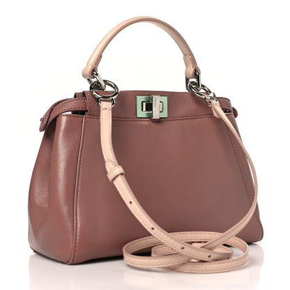 Fendi Nappa Colorblock Mini Peekaboo Iconic Satchel English Rose Plaster Oxigen 3 of 10