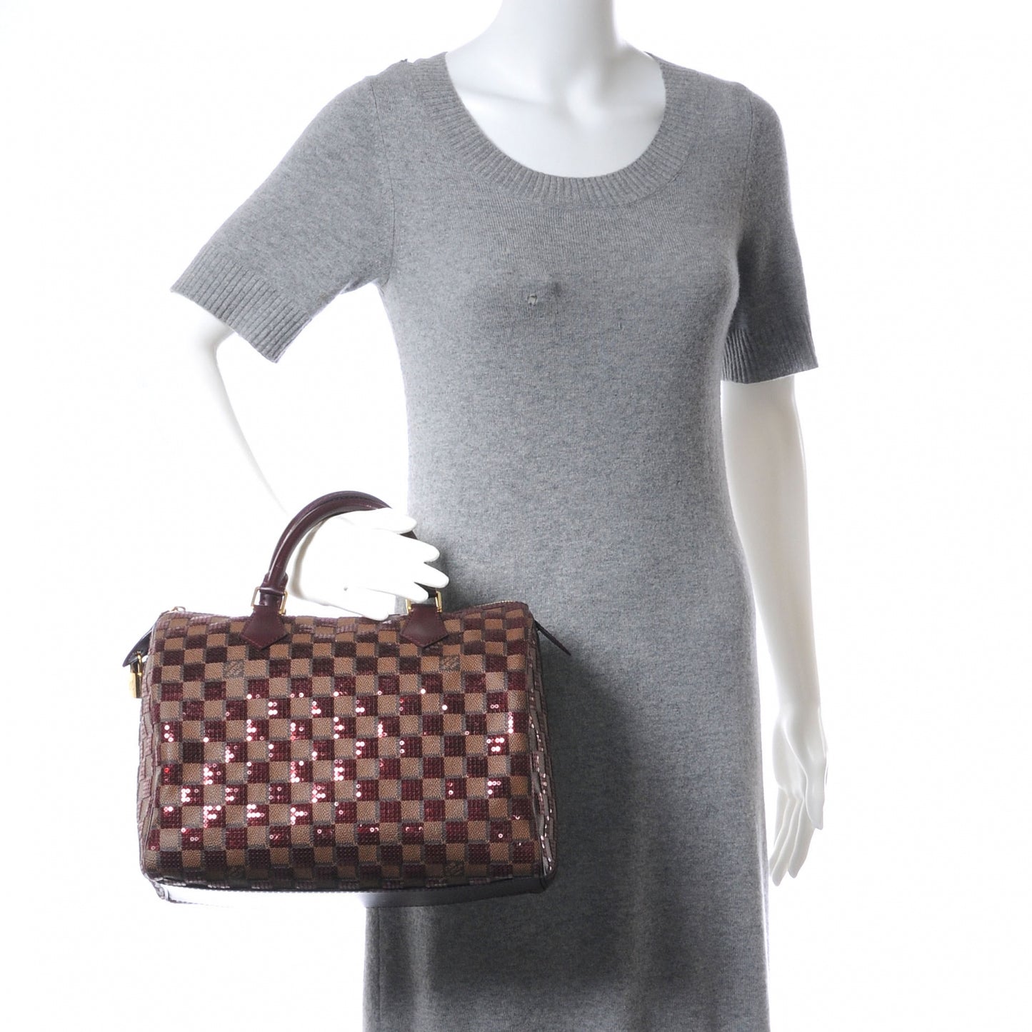 Damier Paillettes Speedy 30 Rouge