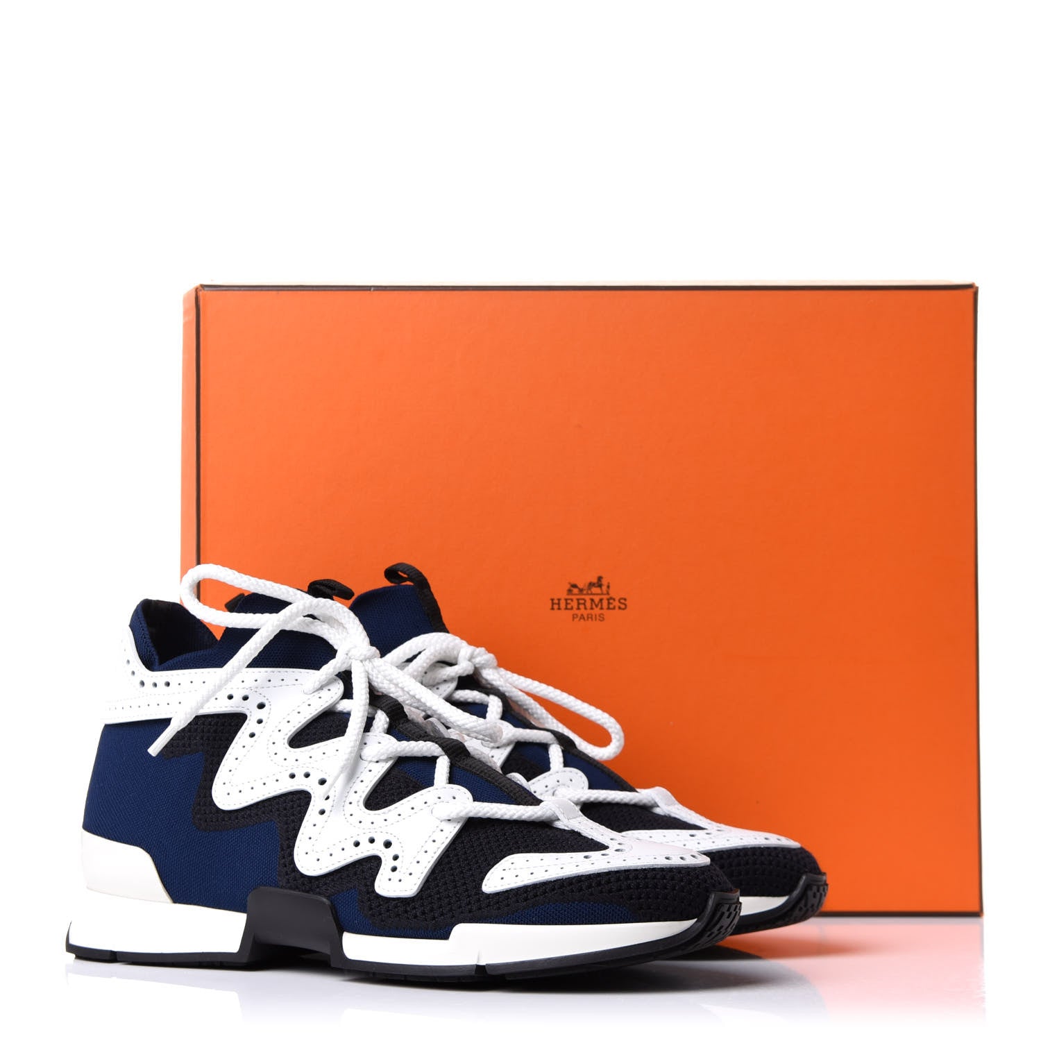 Hermes Knit Calfskin High Rise Action Sneakers 40 10 of 10