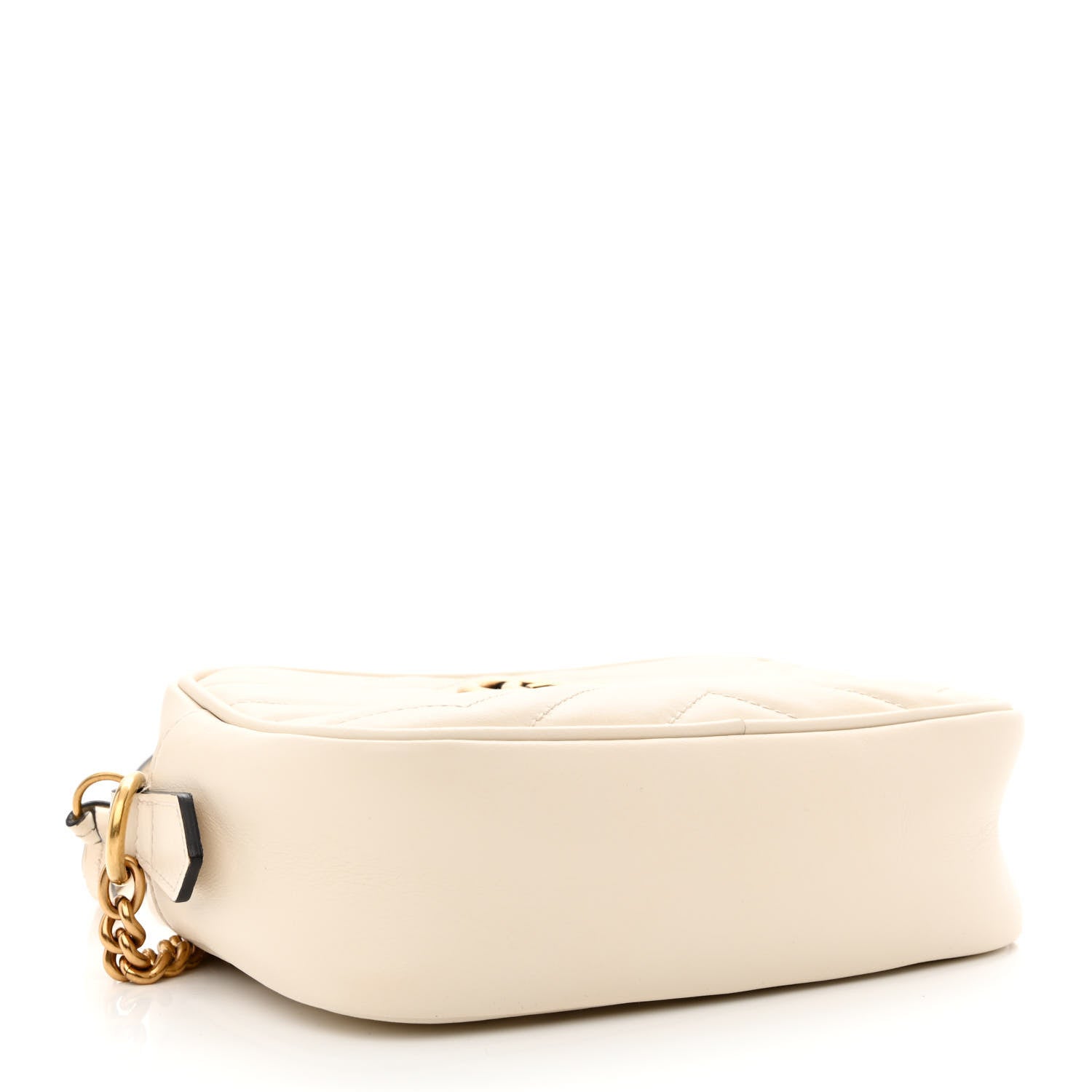 Gucci Calfskin Matelasse Mini GG Marmont Chain Shoulder Bag White 4 of 11
