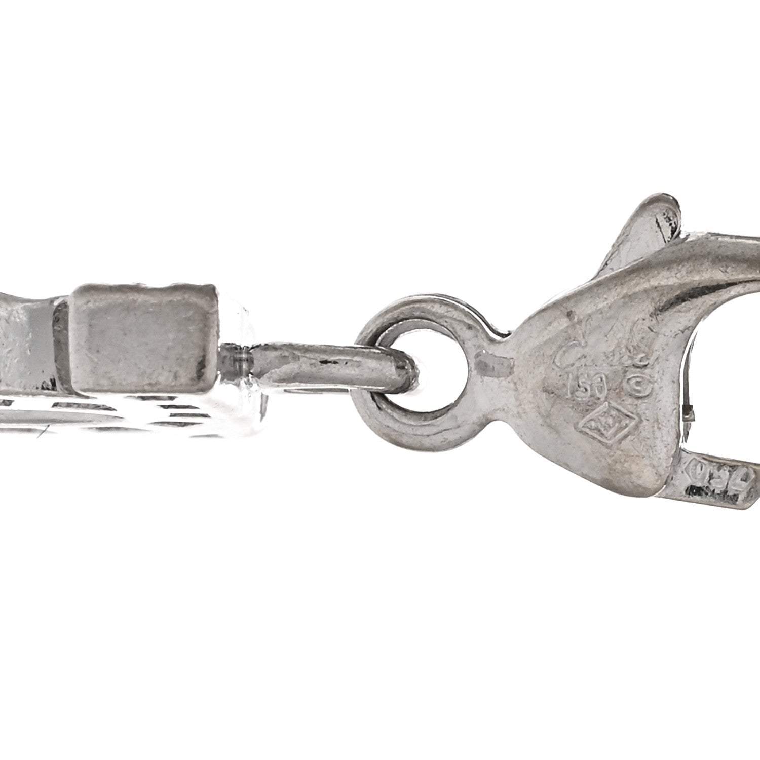 Cartier 18K White Gold Diamond Double C Logo Charm 3 of 3