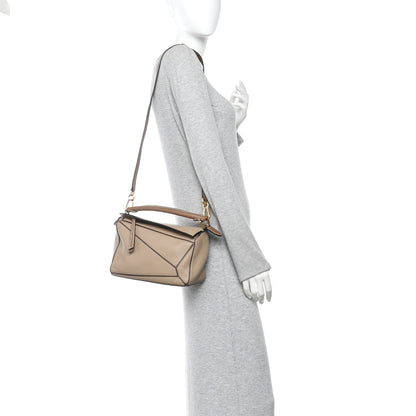 Loewe Grained Calfskin Small Puzzle Bag Sand Mink 2 of 13
