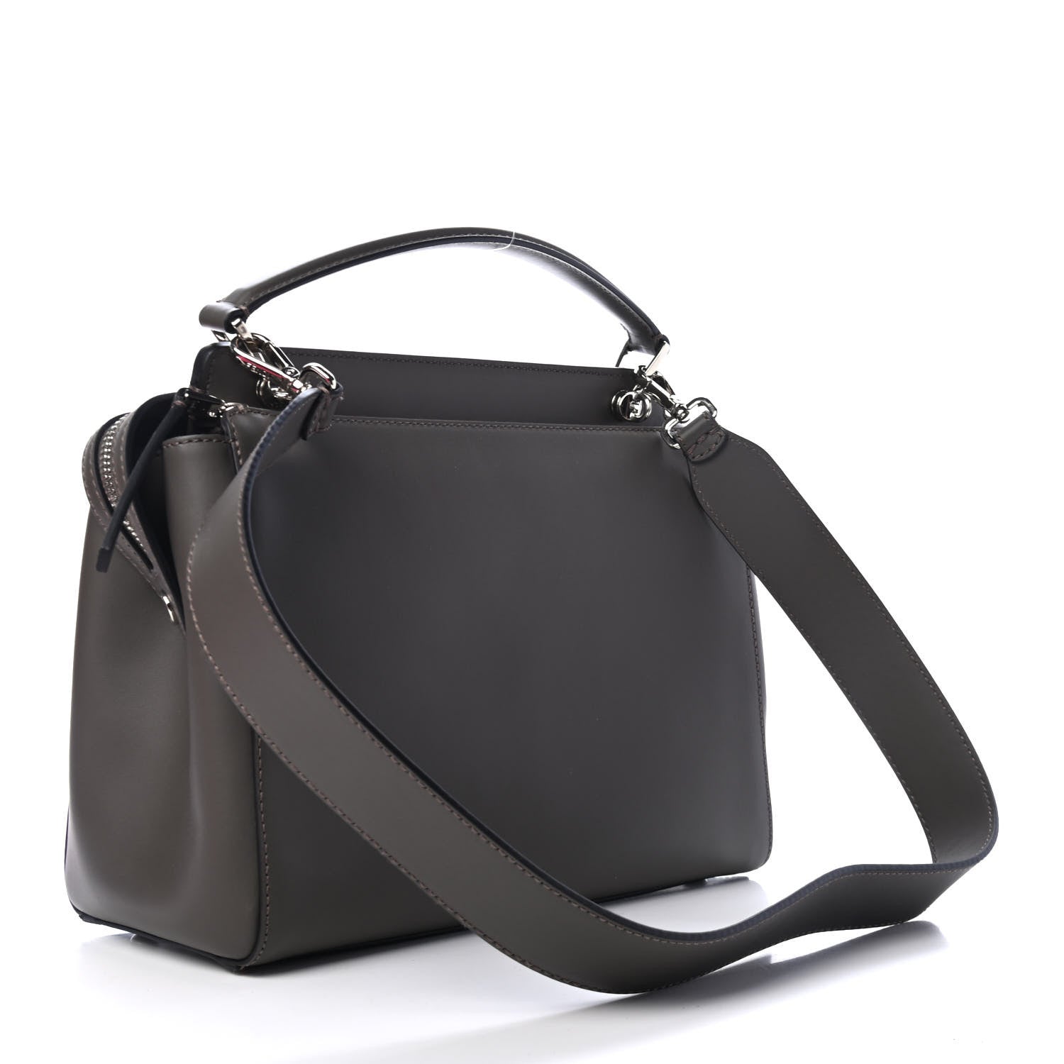 Fendi Vitello Baltico Dolce DotCom Satchel Carbone Menta 2 of 4