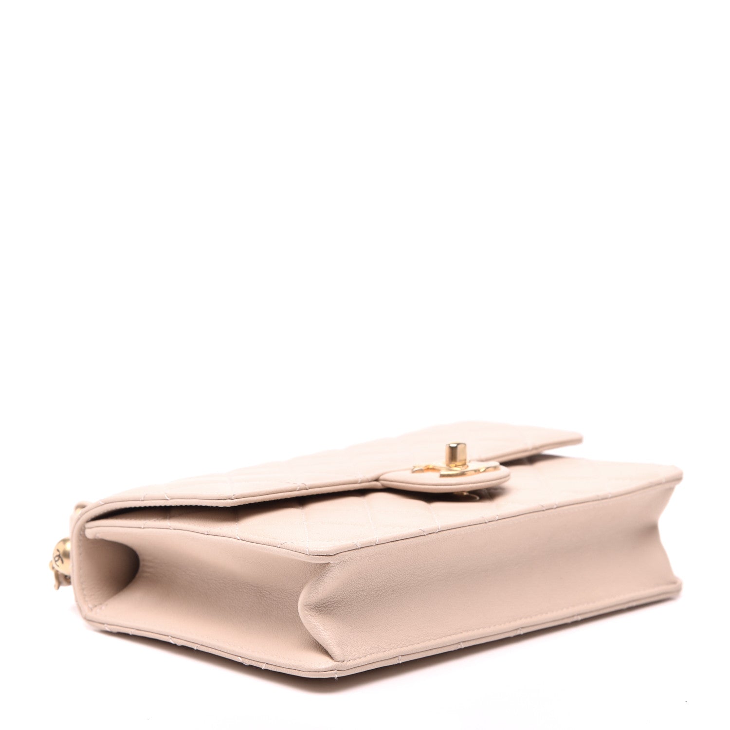 Chanel Lambskin Quilted Small Chic Pearls Flap Beige 4 of 10