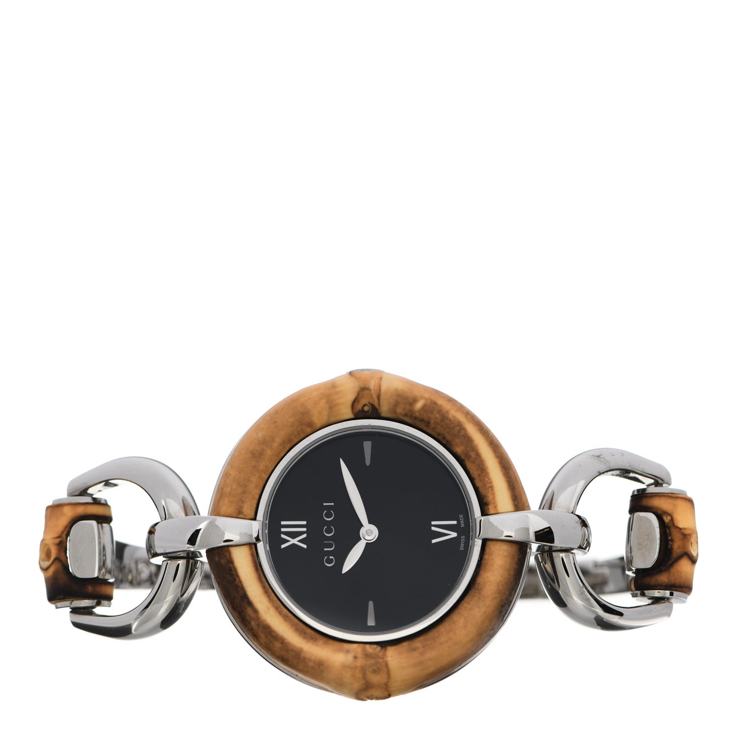 Stainless Steel Bamboo 35mm Quartz Watch Black