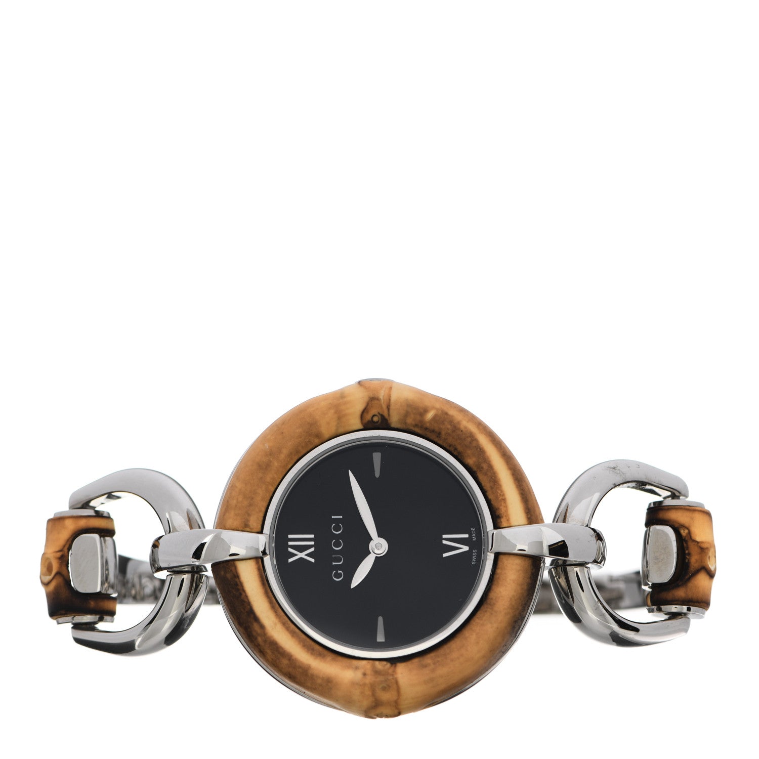 Gucci Stainless Steel Bamboo 35mm Quartz Watch Black 2 of 4