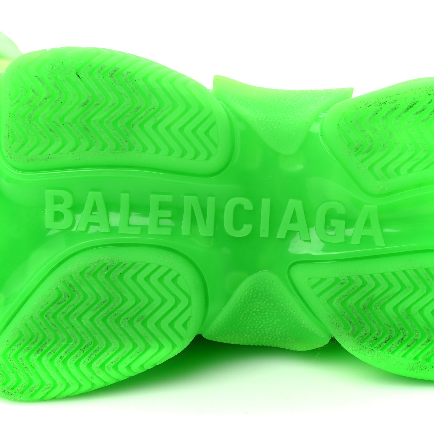 Fabric Mesh Clear Sole Womens Triple S Sneakers 38 Fluo Green