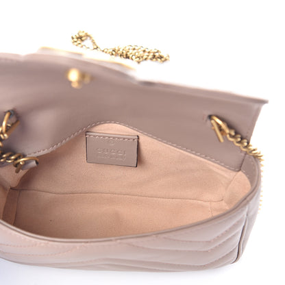Gucci Calfskin Matelasse Super Mini GG Marmont Shoulder Bag Porcelain Rose 5 of 9
