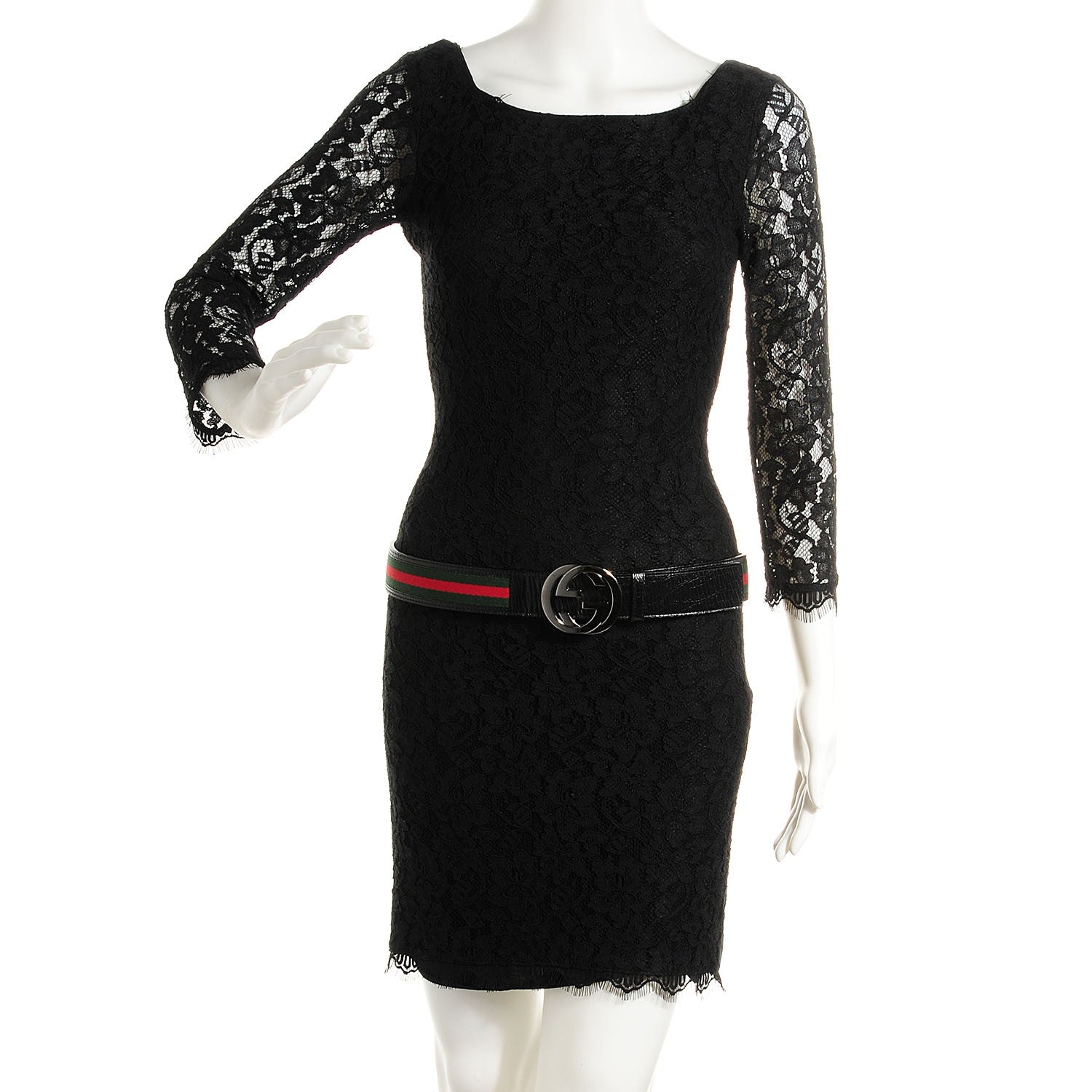 Gucci Leather Web Interlocking G Belt 90 36 Black 2 of 4