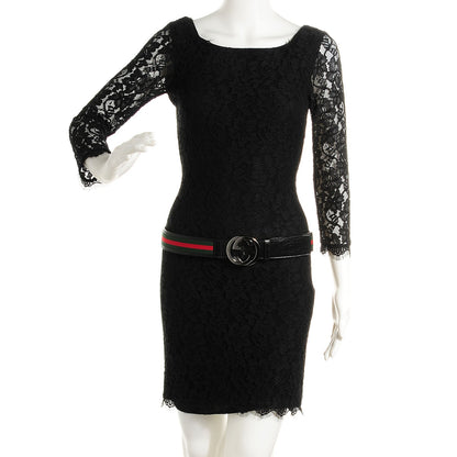 Gucci Leather Web Interlocking G Belt 90 36 Black 2 of 4