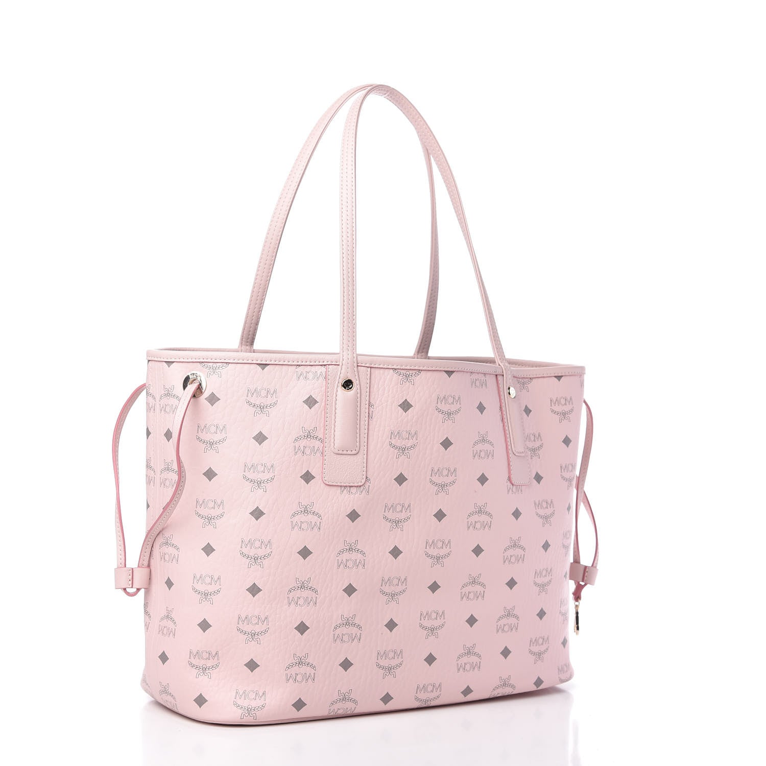 MCM Visetos Medium Liz Reversible Shopper Tote Powder Pink 4 of 10