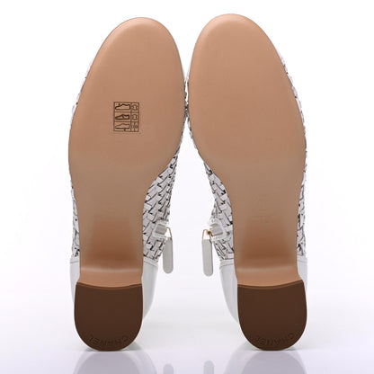Chanel Woven Lambskin Patent Calfskin Cap Toe Short Boots 40 White 5 of 9