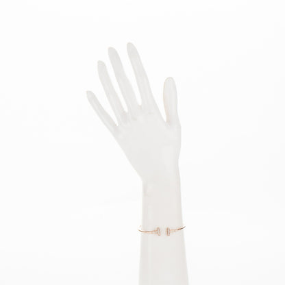Tiffany 18K Rose Gold Diamond T Wire Bracelet 2 of 4