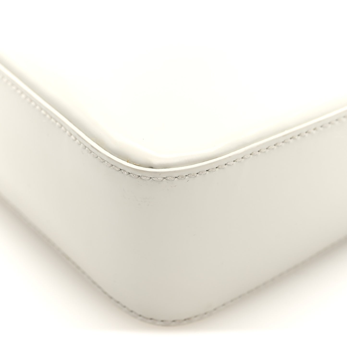 Spazzolato Triangle Small Double Handle Crossbody Tote White