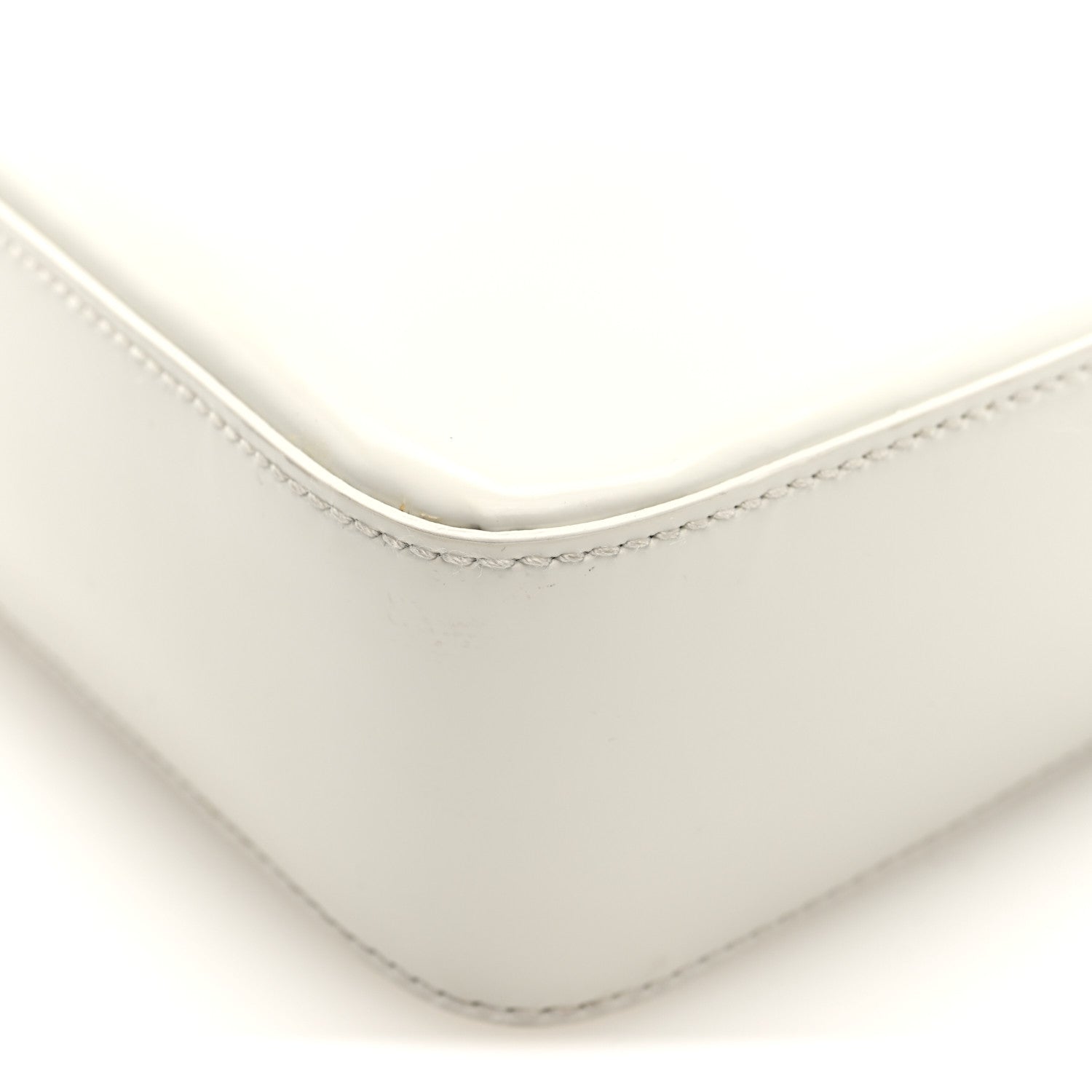 Prada Spazzolato Triangle Small Double Handle Crossbody Tote White 9 of 9