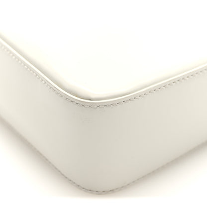 Prada Spazzolato Triangle Small Double Handle Crossbody Tote White 9 of 9