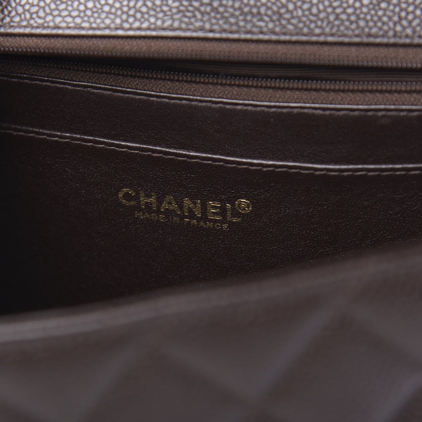 Caviar Quilted Jumbo Single Flap Brown