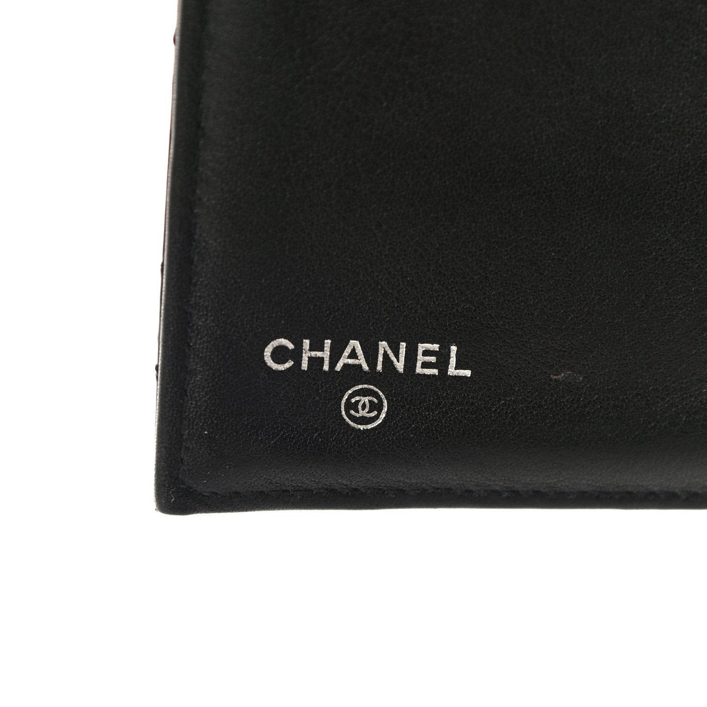 Patent Quilted Large Flap Wallet Black