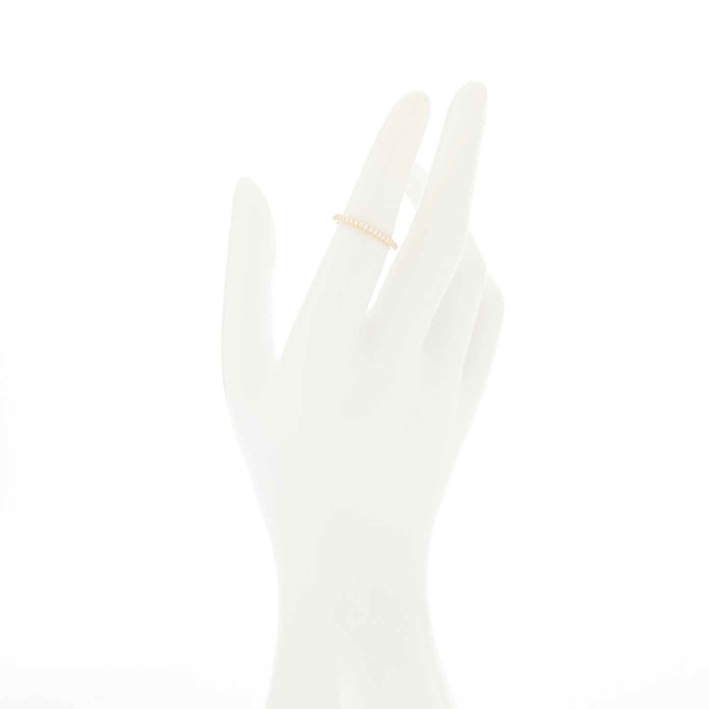 18K Yellow Gold Diamond .17ctw Soleste Half Eternity Band Ring 50 5.5