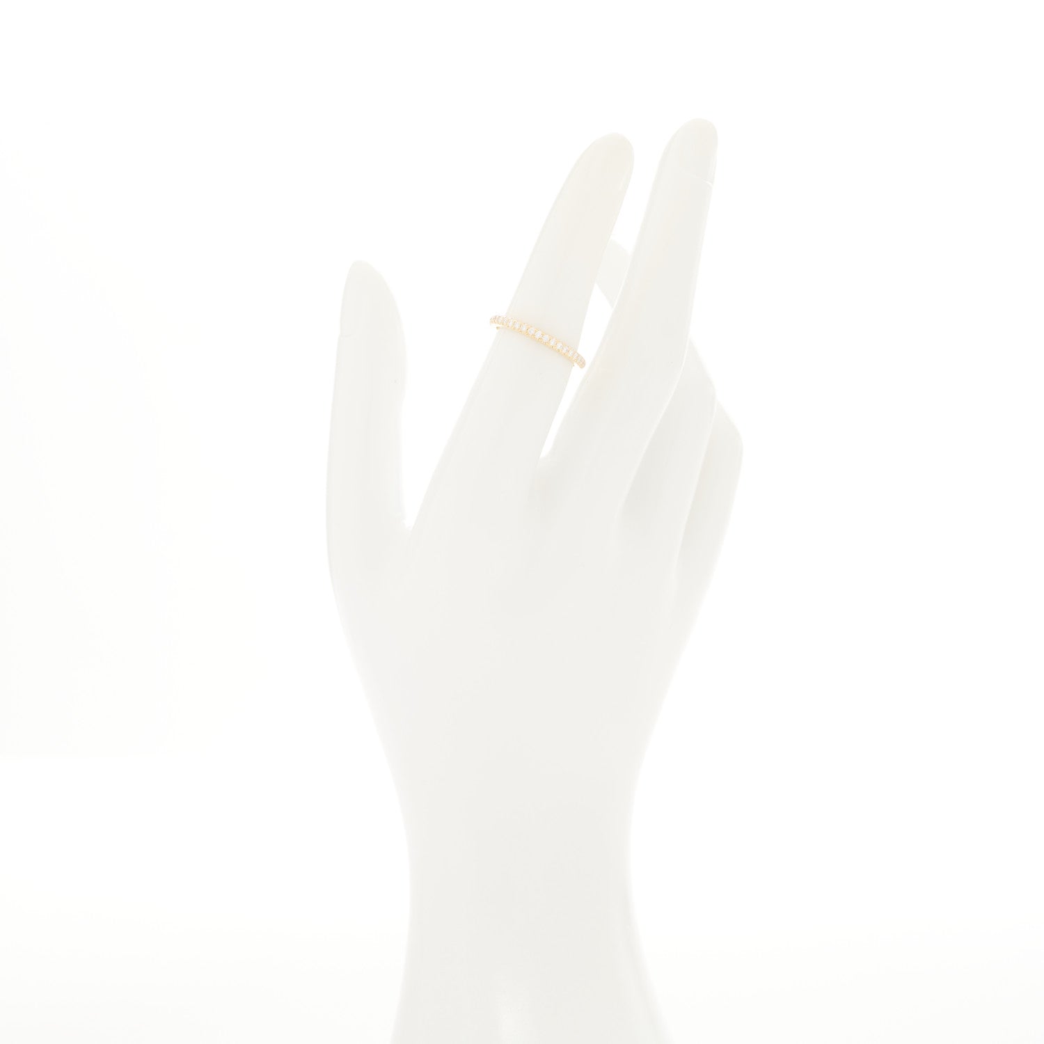 Tiffany 18K Yellow Gold Diamond .17ctw Soleste Half Eternity Band Ring 50 5.5 2 of 4
