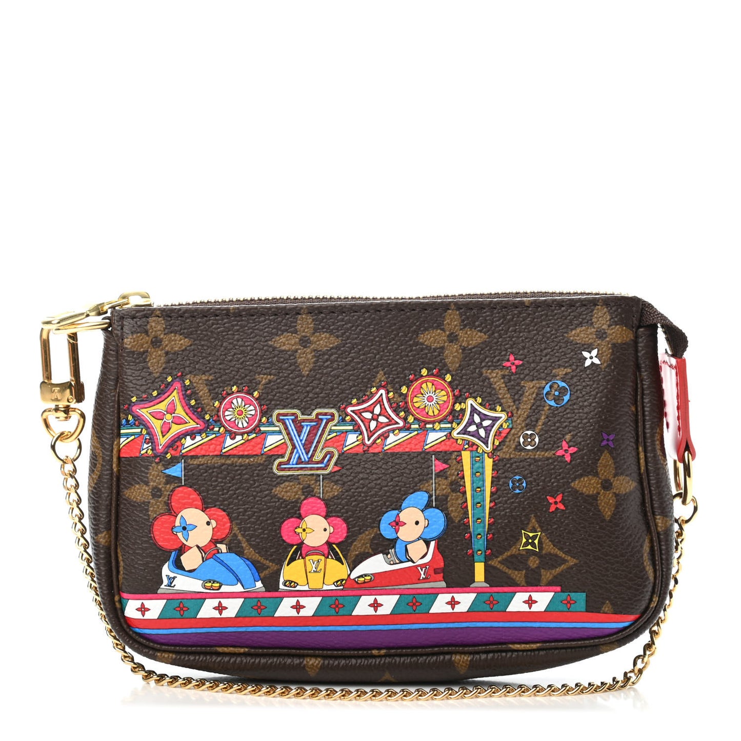 Monogram 2020 Christmas Animation Bumper Cars Mini Pochette Accessories Coquelicot