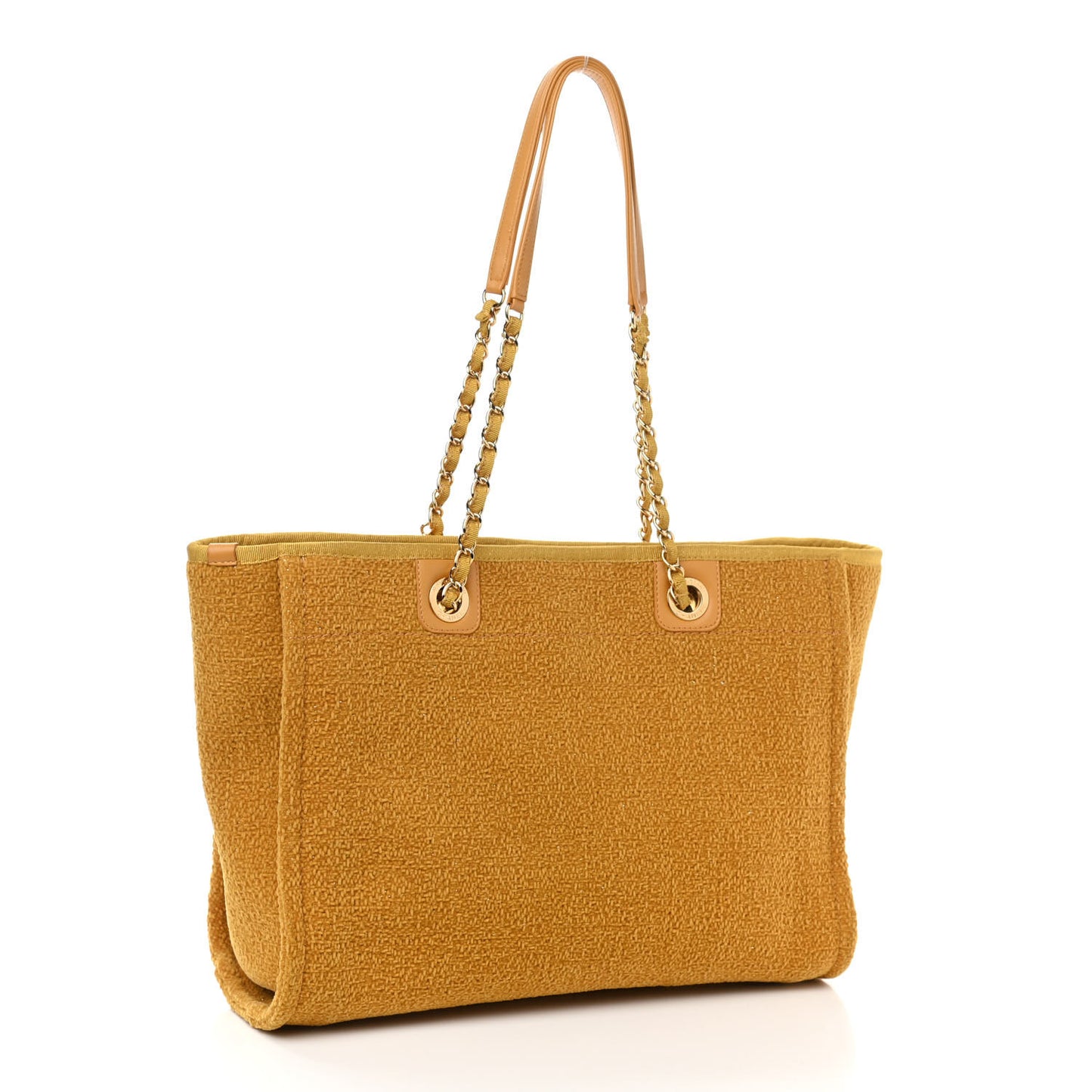 Lurex Canvas Small Deauville Tote Yellow