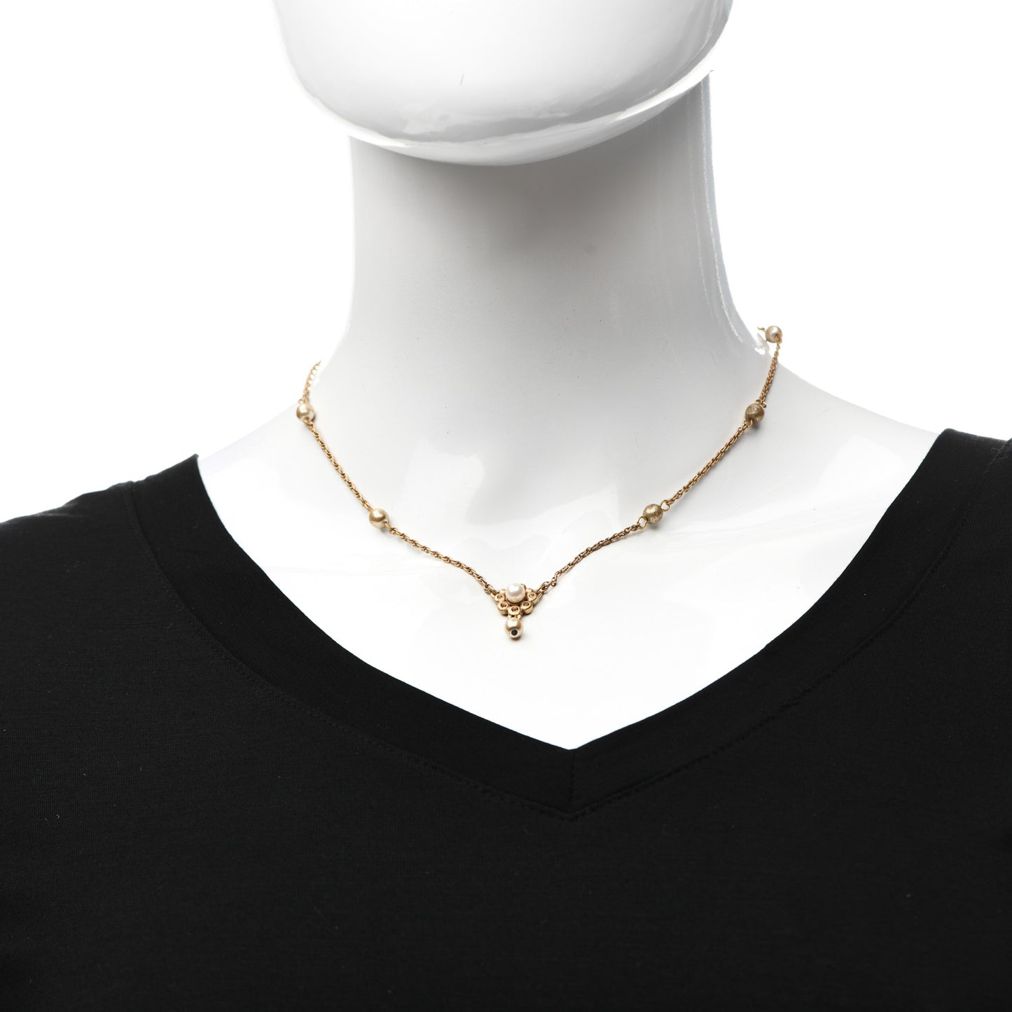 Pearl Long Necklace Gold