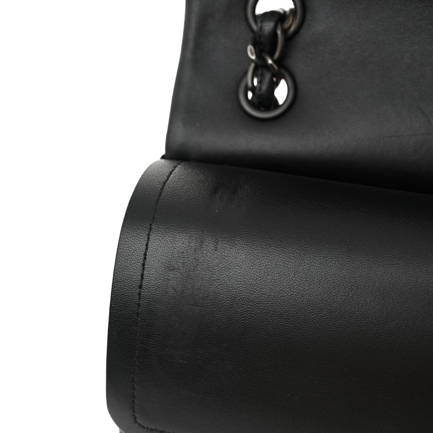 Chanel Lambskin Quilted Jumbo Double Flap So Black 13 of 16