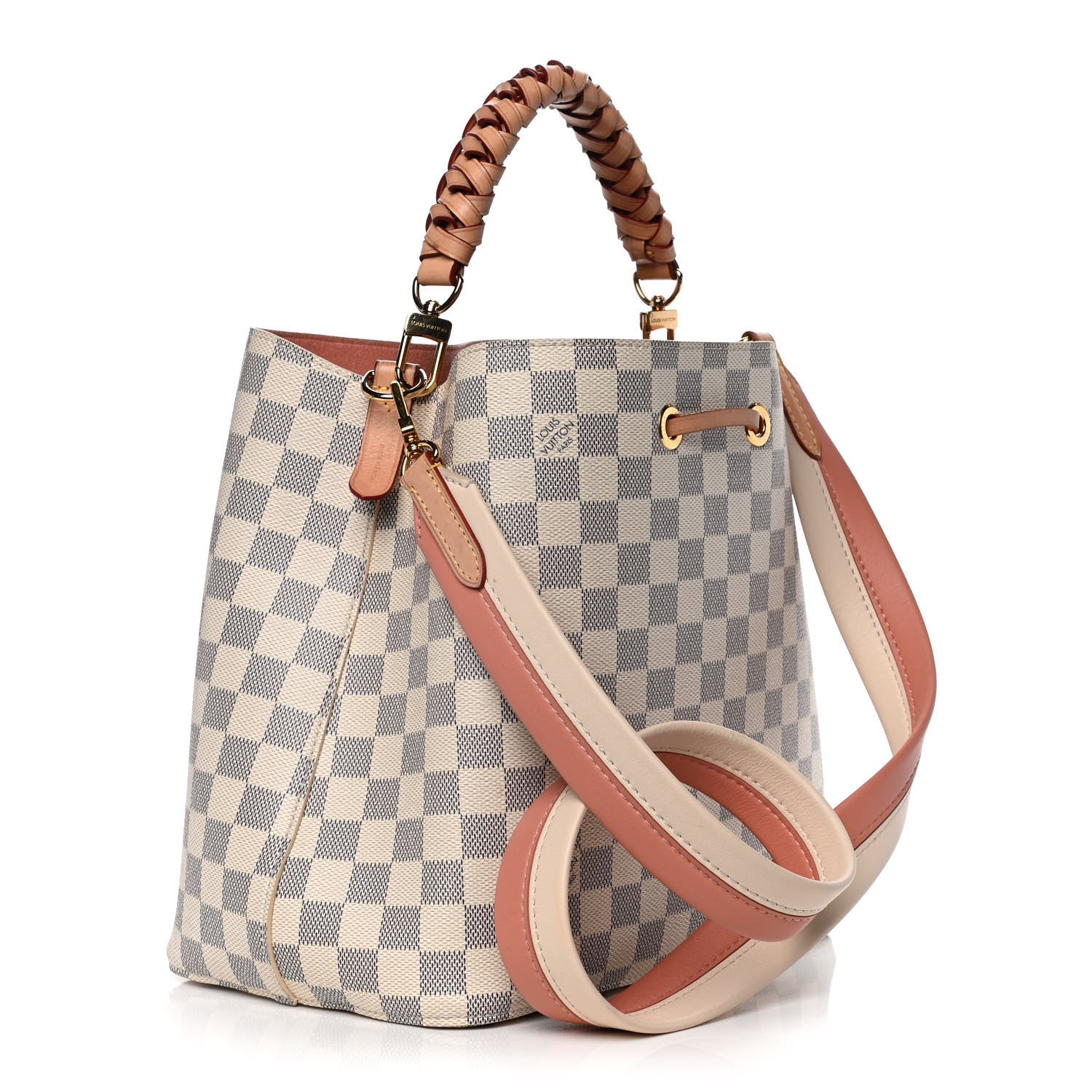 Louis Vuitton Damier Azur Braided Neonoe MM Peach Cream 6 of 19