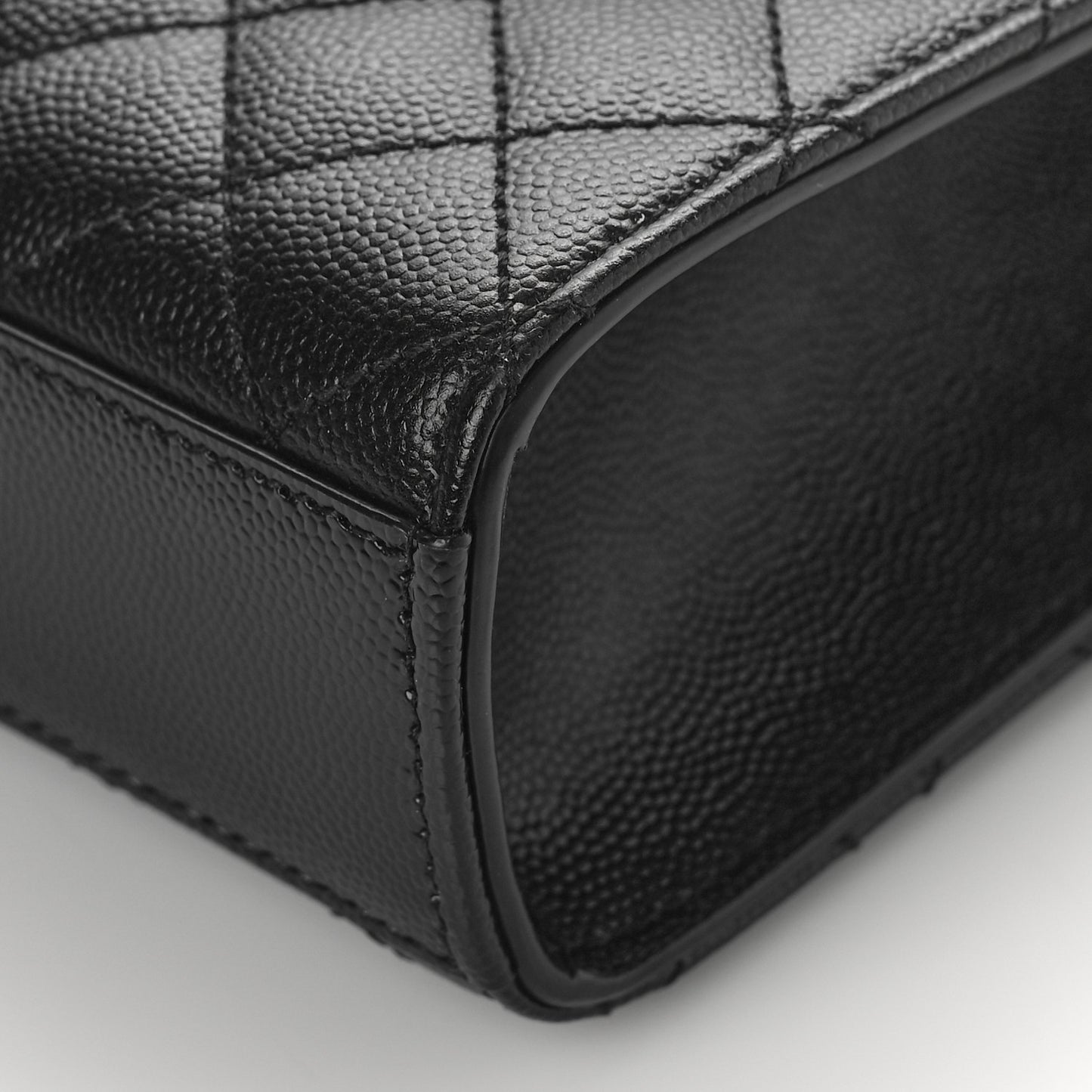 Grain De Poudre Textured Mixed Matelasse Triquilt Medium Monogram Satchel Black