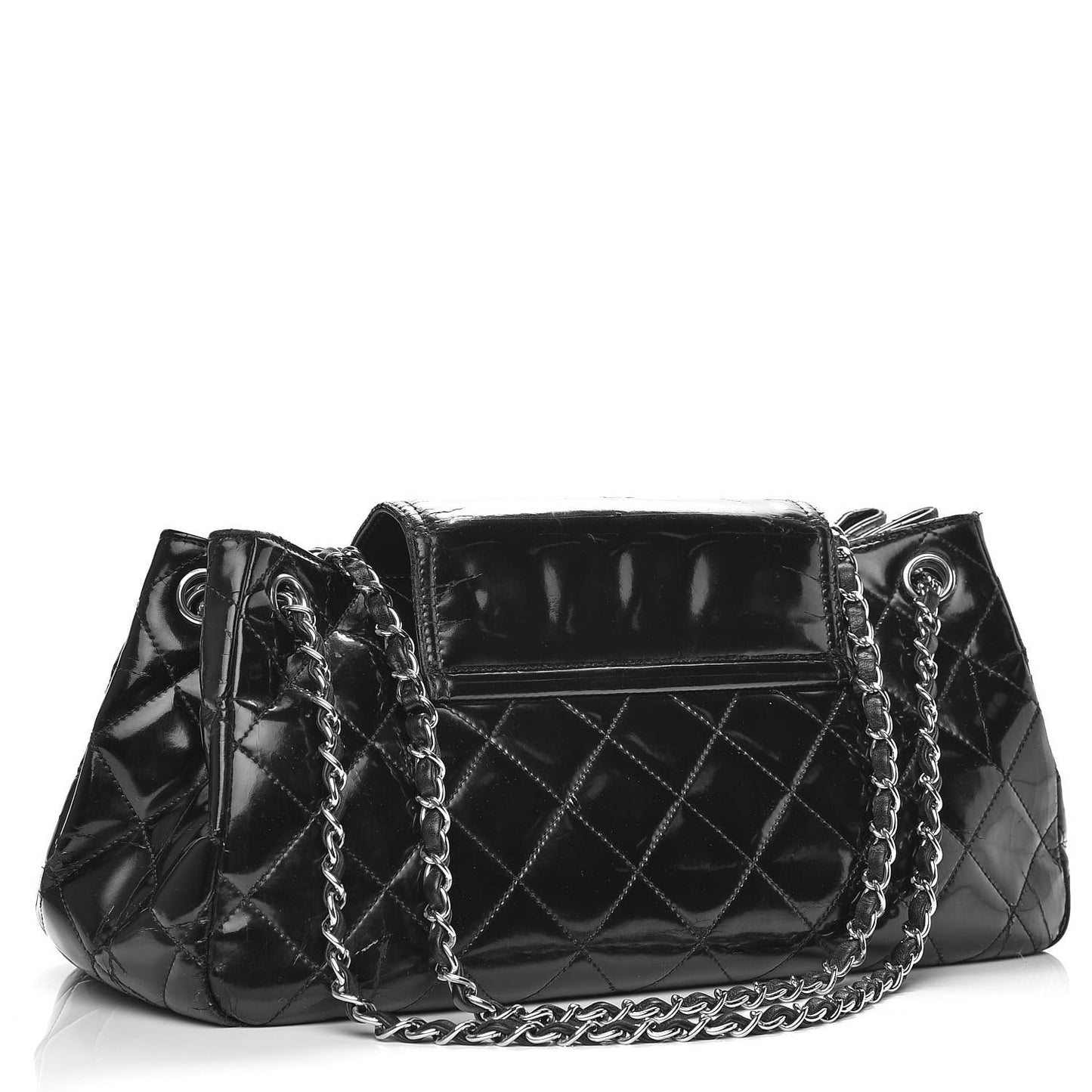 Vinyl Quilted Mademoiselle Accordion Flap Black