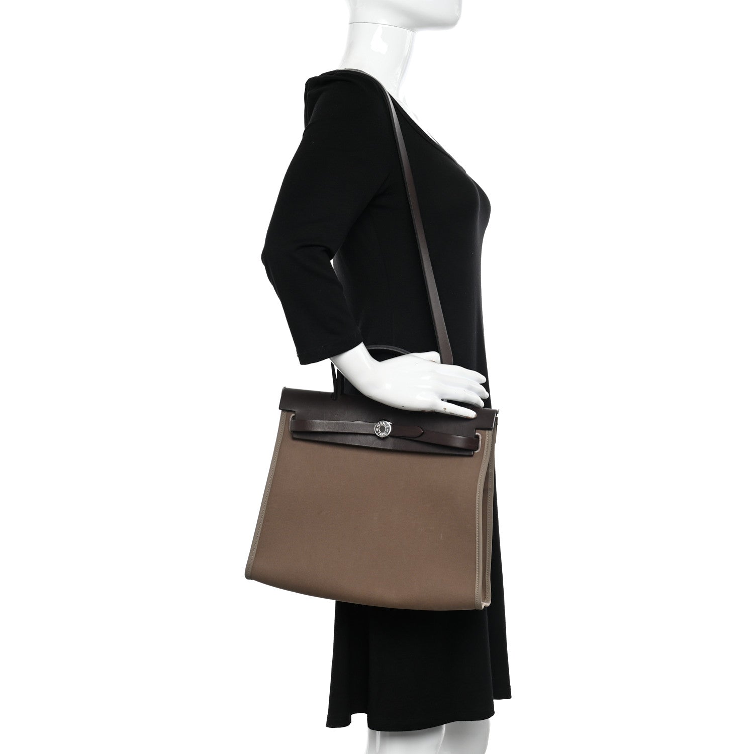 Hermes Vache Hunter Toile Herbag Zip 31 PM Etoupe Ebene 2 of 15