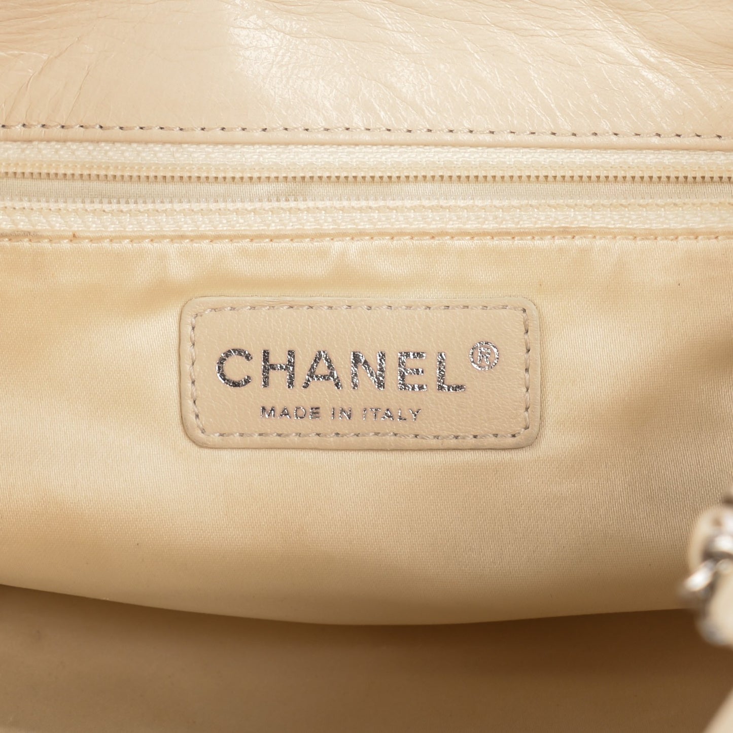 Lambskin Quilted East West Accordion White