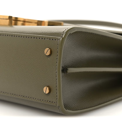 Saint Laurent Grain de Poudre Mini Classic Monogram Cassandra Top Handle Olive 10 of 10