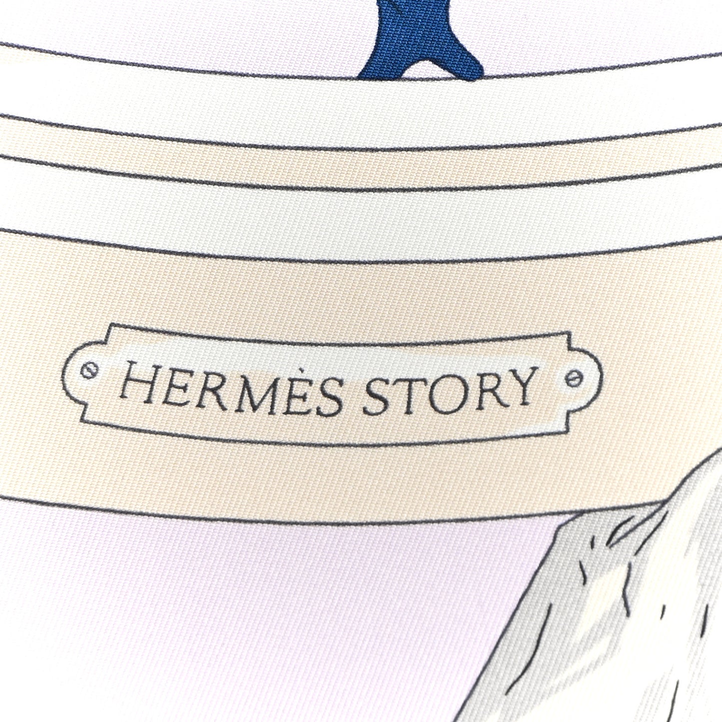 Silk Story Scarf 90 Rose Nacre Bleu Beige