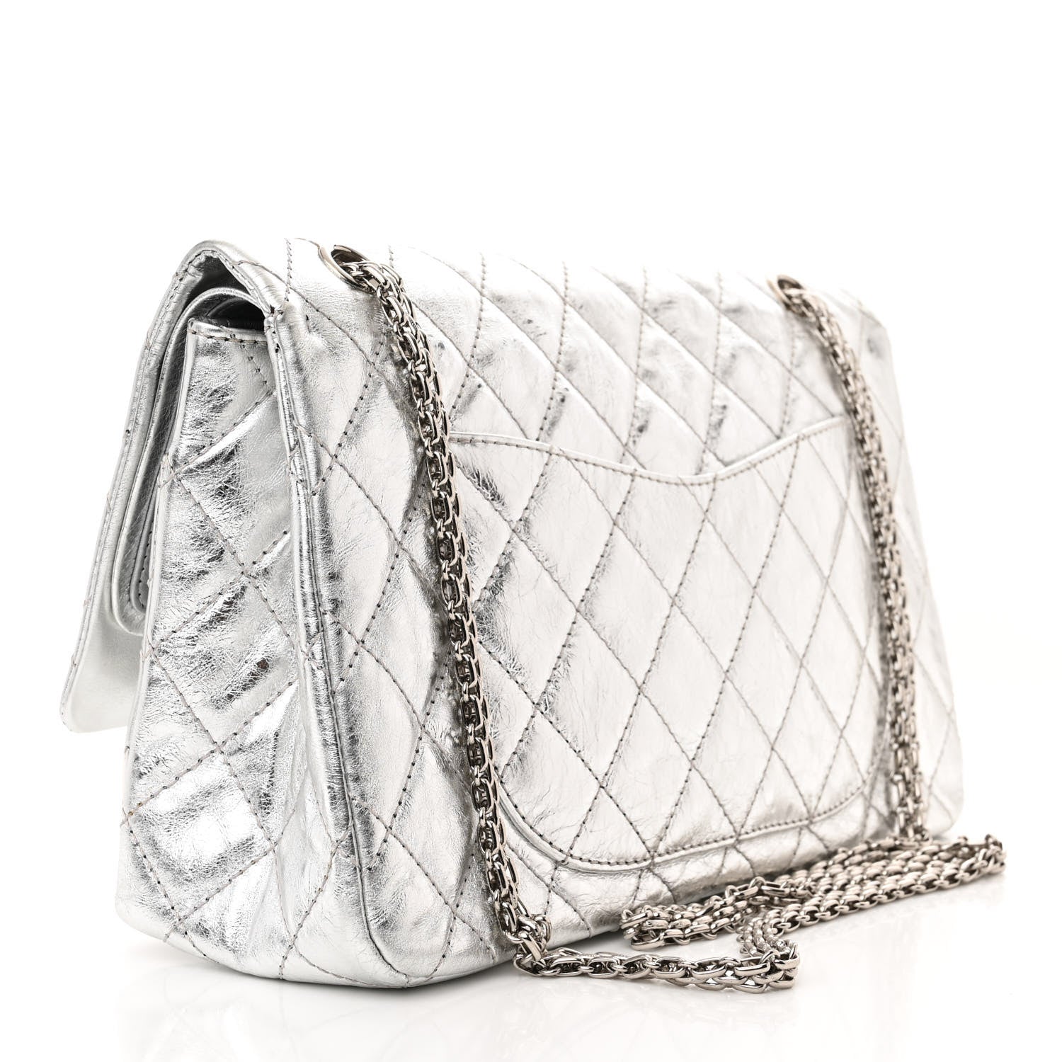 Chanel Metallic Aged Calfskin Quilted 2.55 Reissue 227 Flap Silver 3 of 11