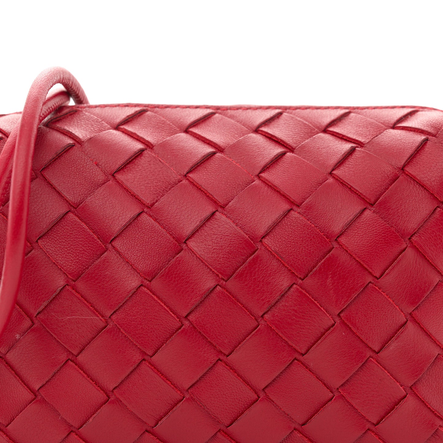 Nappa Intrecciato Mini Loop Camera Bag Apple Candy
