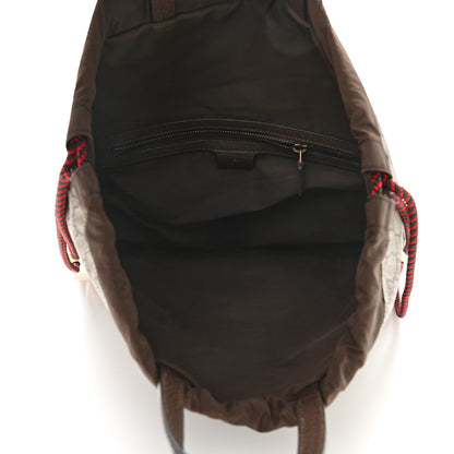 Gucci GG Supreme Monogram Neo Vintage Drawstring Backpack Beige New Acero Crop 5 of 10
