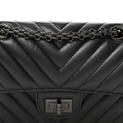 Chanel Aged Calfskin Chevron Quilted 2.55 Reissue Mini Flap So Black 7 of 12