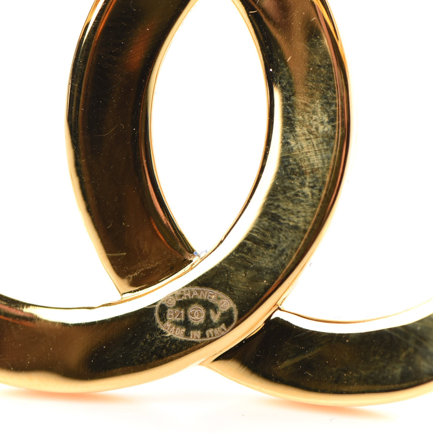 Chanel Metal Paris Button CC Large Brooch Gold 4 of 5