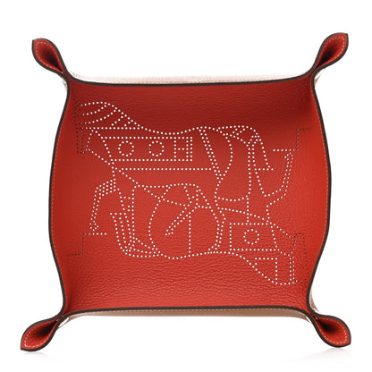 Hermes Taurillon Clemence Mises et Relances Double Horse Change Tray Tuile Fauve 1 of 6